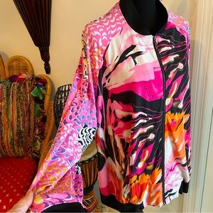 NV NICK VERREOS Plus Size Lightweight Colorful Knit Zipper Jacket! 3X